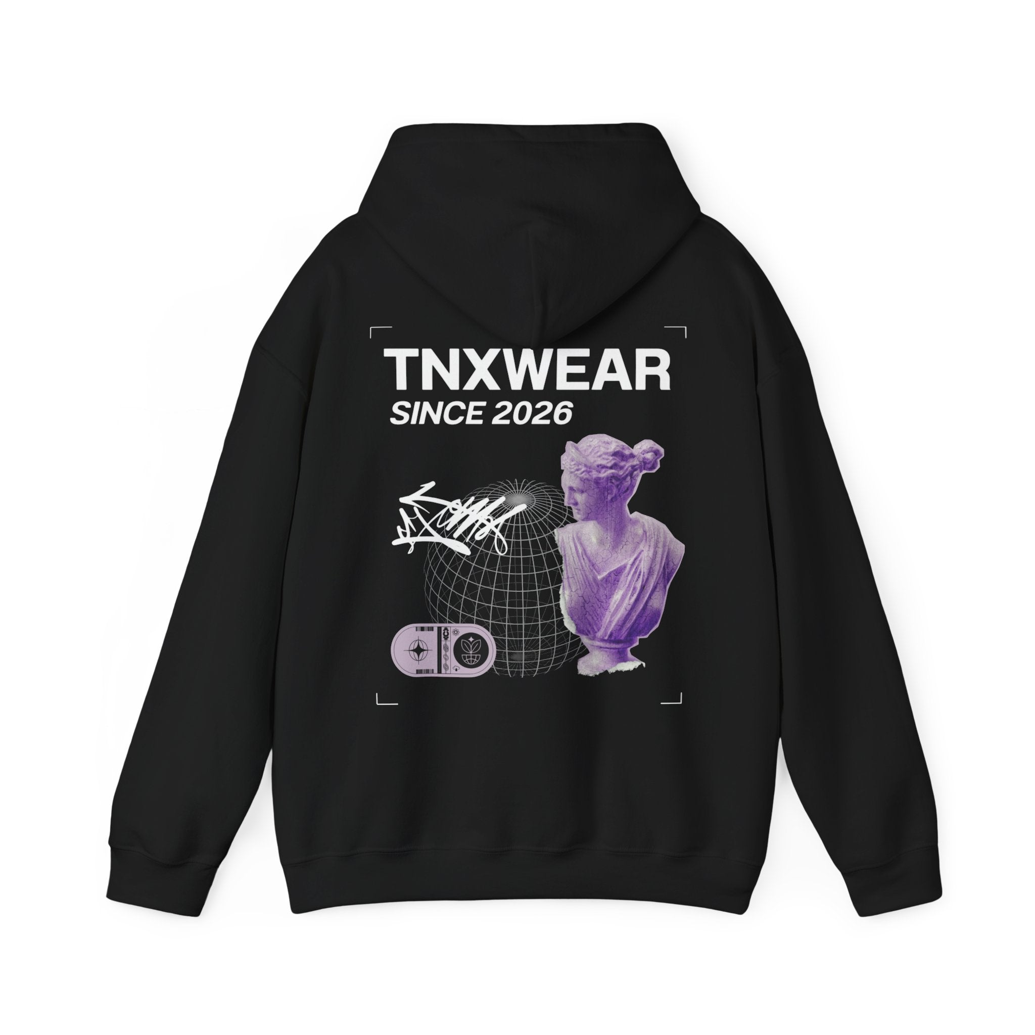 TNXWEAR Vaporwave Statue Hoodie – Neo Aesthetic Drop