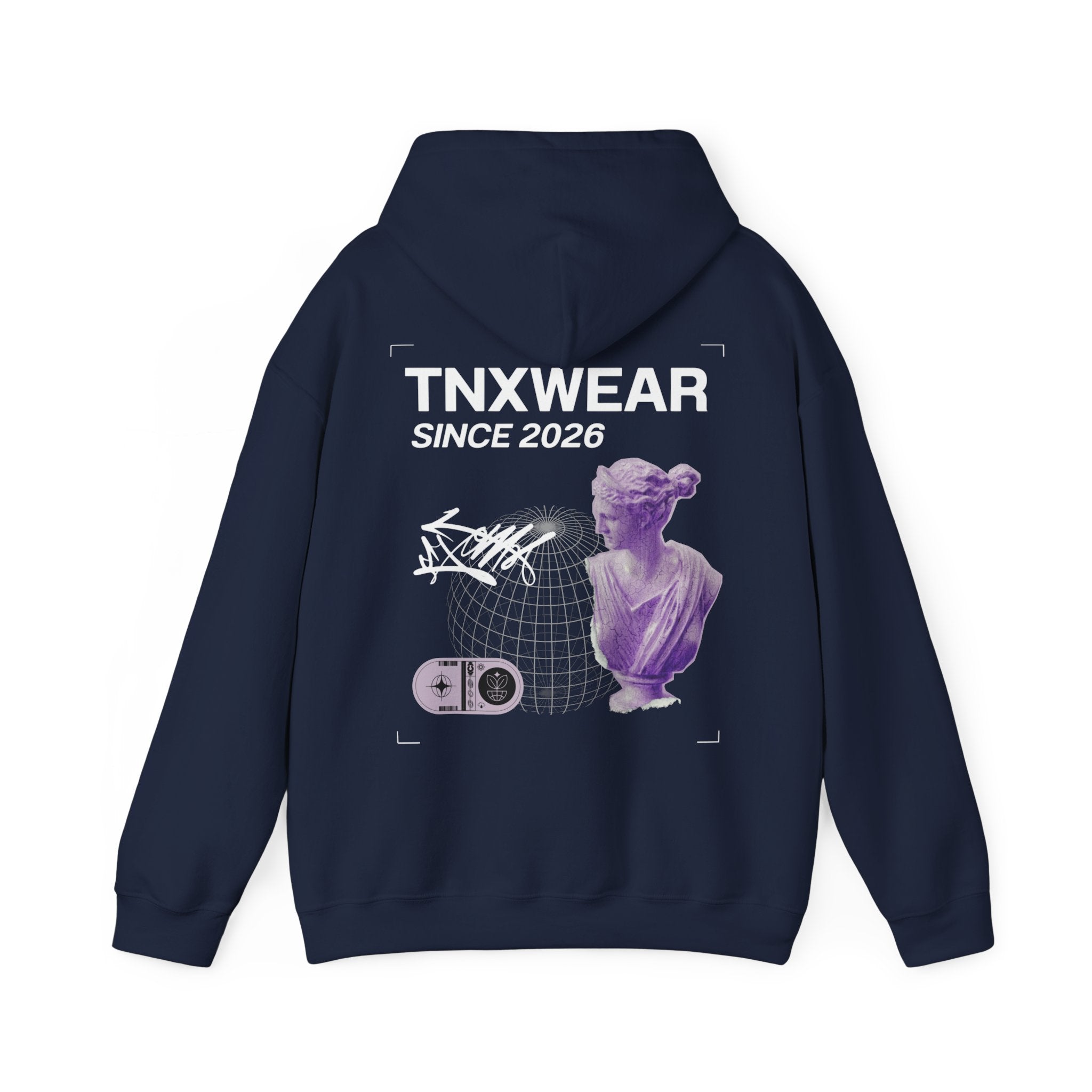 TNXWEAR Vaporwave Statue Hoodie – Neo Aesthetic Drop