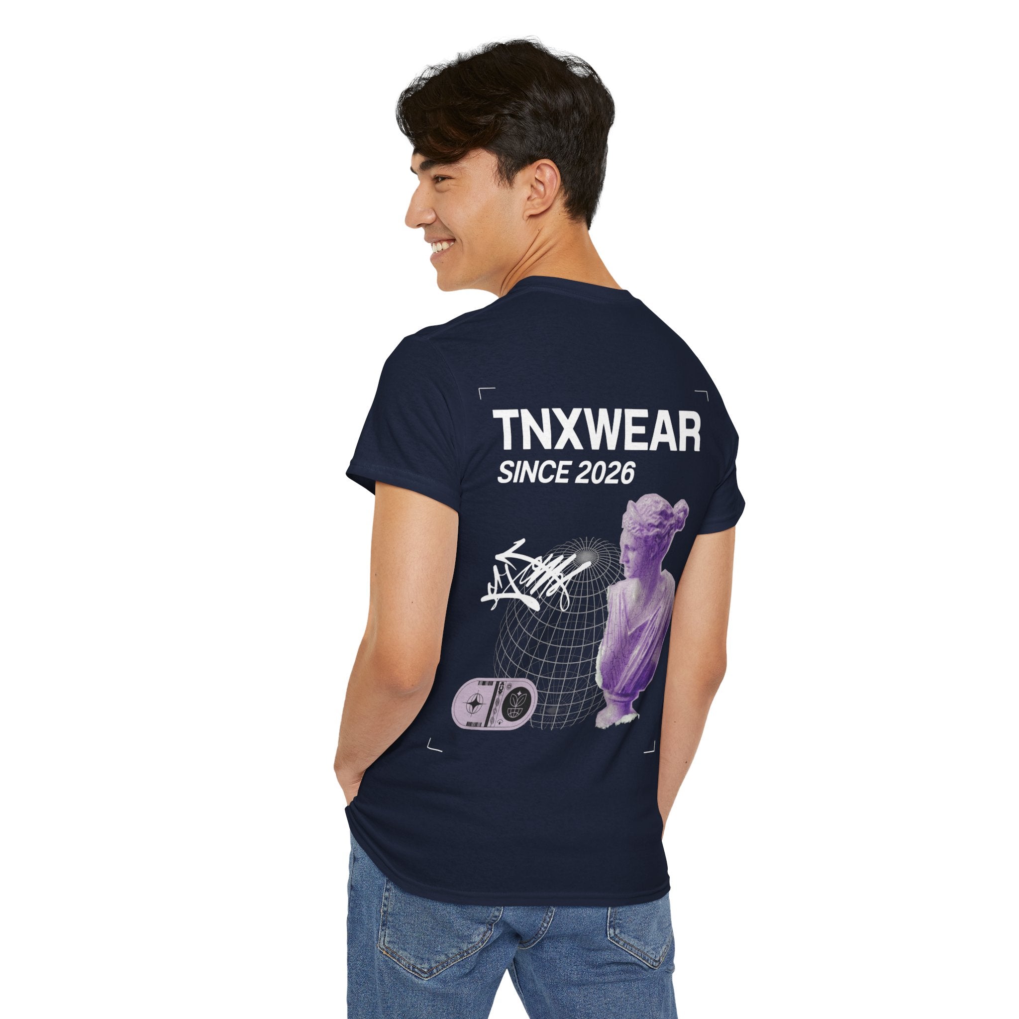 TNXWEAR Greek Bust Tee – Since 2026 Minimal Streetwear
